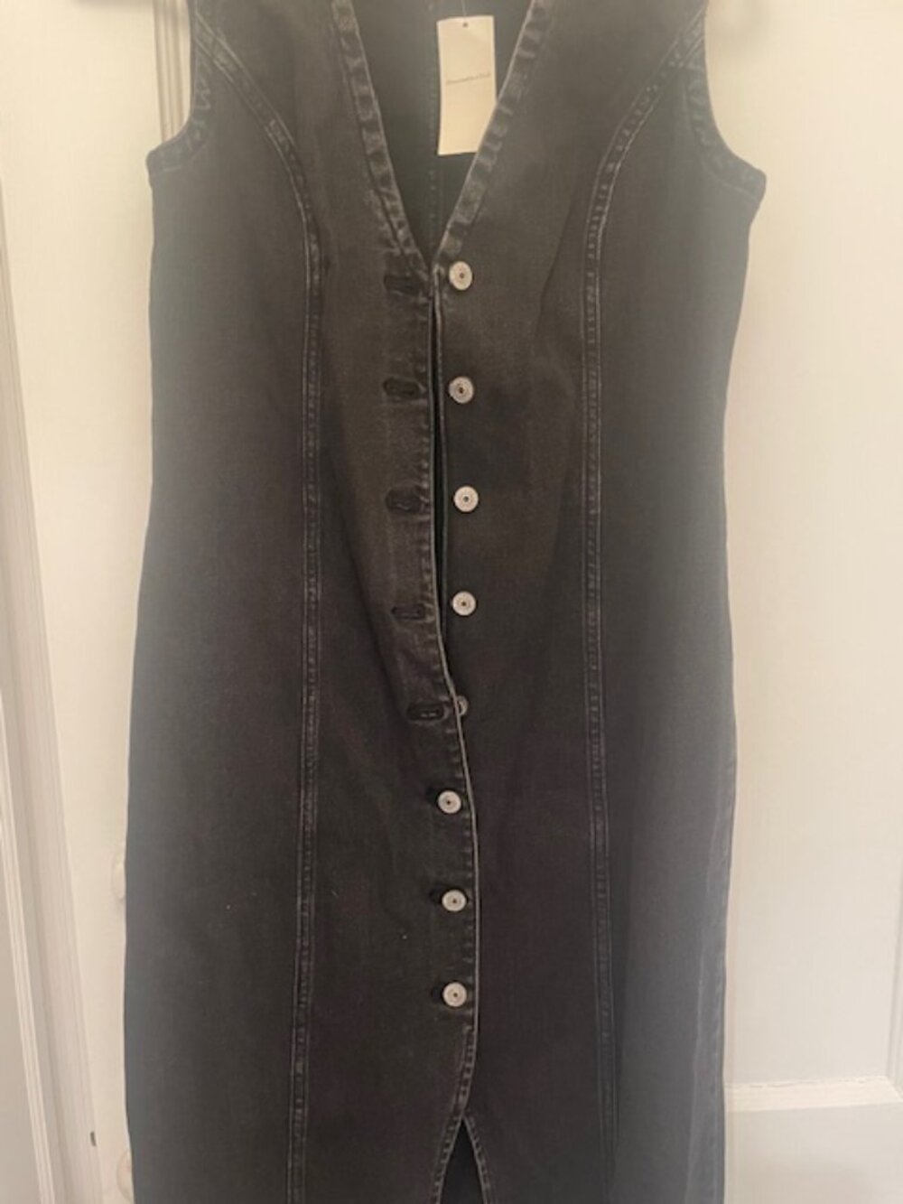 ABERCROMBIE Mara Midi Denim Button-front Dress, size M ; NWT - Picture 4 of 5